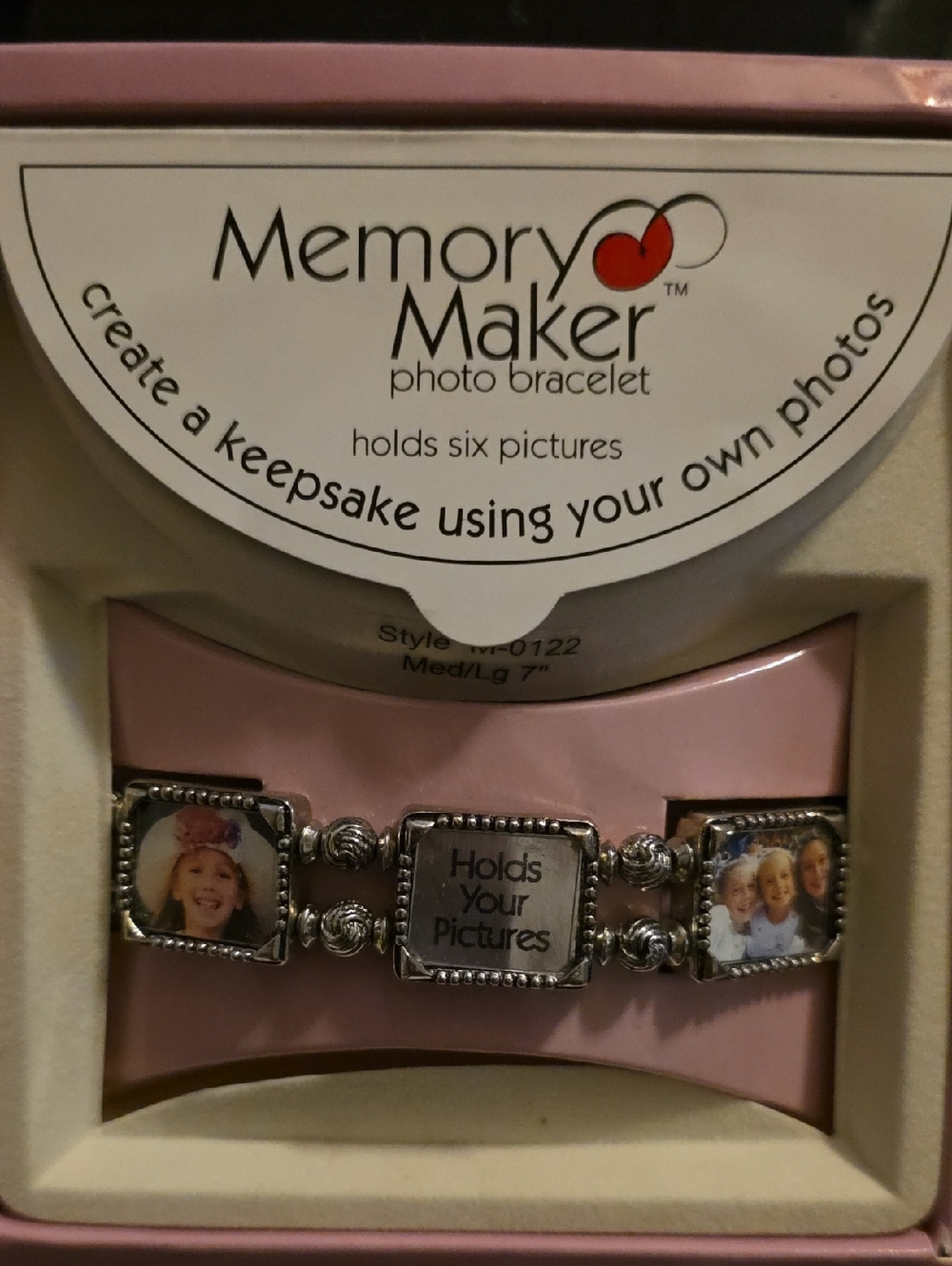 Pink Photo Bracelet - Holds Six Pictures